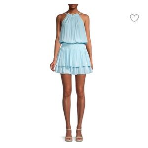 Ramy Brook Macy Gathered Blouson Dress in Ice Blue 🧊
